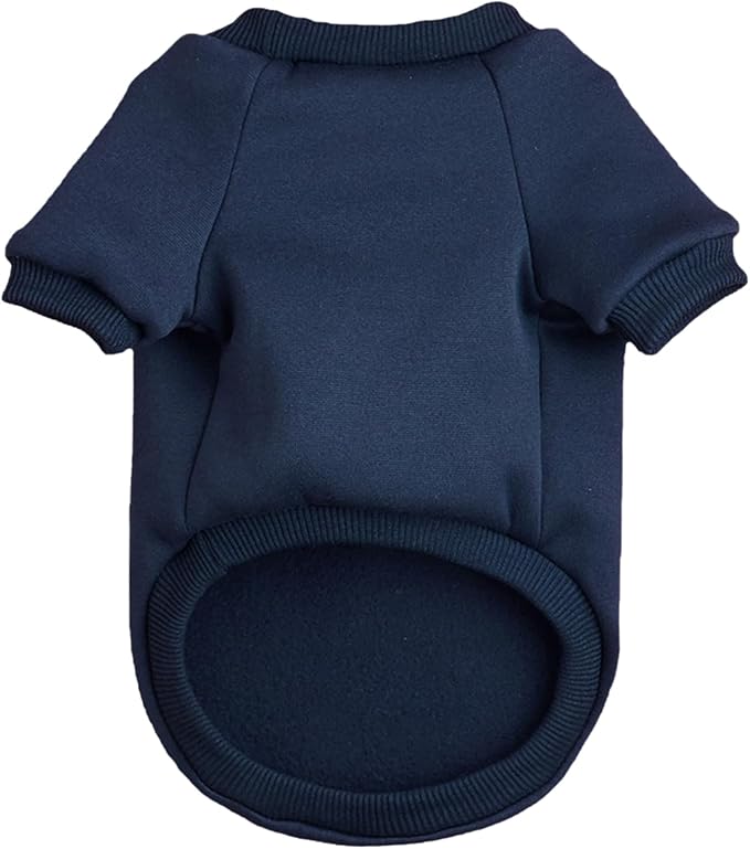 Puppy Sweater for Small Dogs Clothes Warm Winter Cat Clothe Pet Sweatshirt Knitwear Doggie Kitten Clothing (Large, Navy)