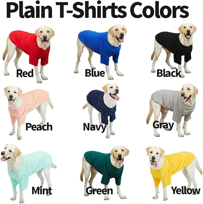 Dog Shirt for Small Dogs Plain T-Shirts Soft Breathable Dog Cotton Shirt pet Clothes (Large, Peach)