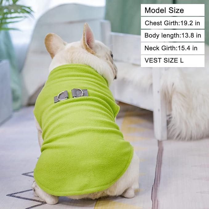 BEAUTYZOO Dog Fleece Vest Sweater Winter Jacket for Small and Medium Large Dogs with D-Ring Leash Cold Weather Coat Hoodie for XS S M Dogs Boy or Girls