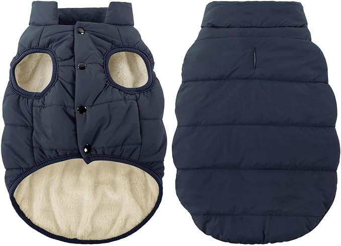 ASENKU Dog Winter Coat - Waterproof Windproof Dog Jacket, Warm Snowproof Doggie Puffer Vest for Cold Weather, Lightweight Snow Coats for Small Medium Large Dogs (S, Blue)