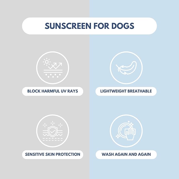 Spark Paws Sunblock Dog T-Shirt, SPF30 Protection, Lightweight Breathable Quick Dry for Dogs with Sensitive Skin - Blue & Grey (Set of 2) - 3XL