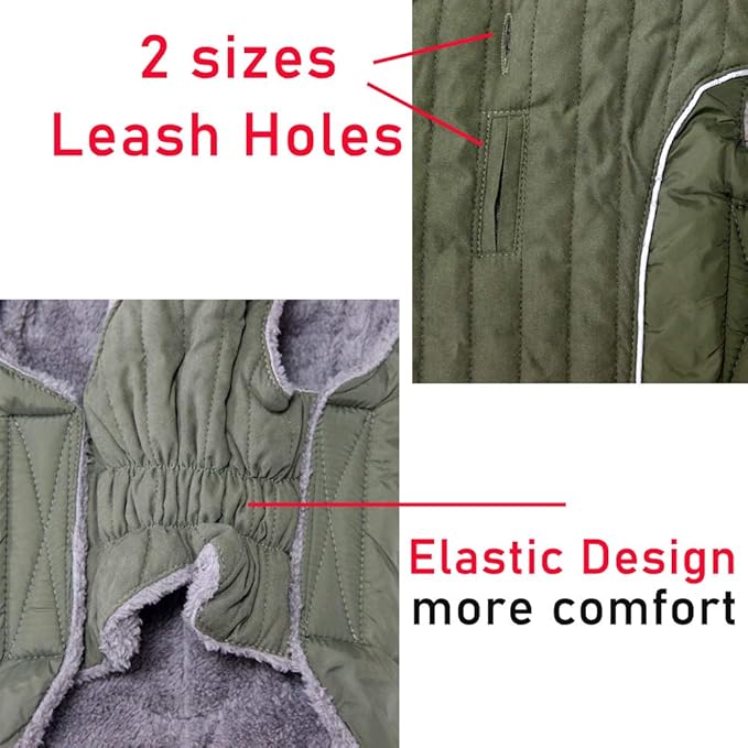 Fleece Dog Hoodie for Small Medium Dogs Super Warm Puppy Jacket for Cold Winter Dog Coats,Green M