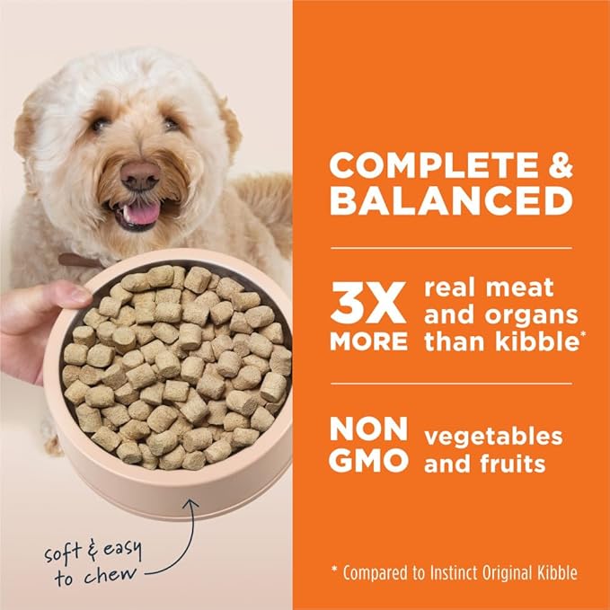 Instinct Freeze Dried Raw Meals, Natural Dry Dog Food, Grain Free - Cage Free Chicken, 25 oz. Bag