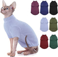 SUNFURA Turtleneck Sweater for Cat, Sphynx Cats Shirt Hairless Cat Sweaters with Sleeves, Warm and Soft Kitten Pullover Fleece Winter Pajamas Jumpsuit for Puppy Cats, Blue S