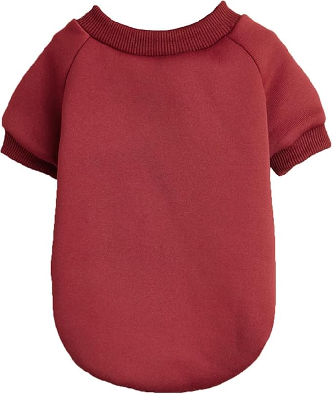 Puppy Sweater for Small Dogs Clothes Warm Winter Cat Clothe Pet Sweatshirt Knitwear Doggie Kitten Clothing, Wine, Large