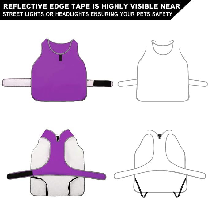 MIGOHI Reflective Dog Coat, Waterproof Winter Jacket, Fleece Lined, Small, Purple