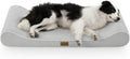 Orthopedic Dog Bed for Large Dogs up to 90 lbs - Removable Cover with Waterproof Lining & Non-Skid Bottom, Cotton-Polyester Blend Boat-Shaped Lounger Mattress, L(45x30x6in), Light Gray