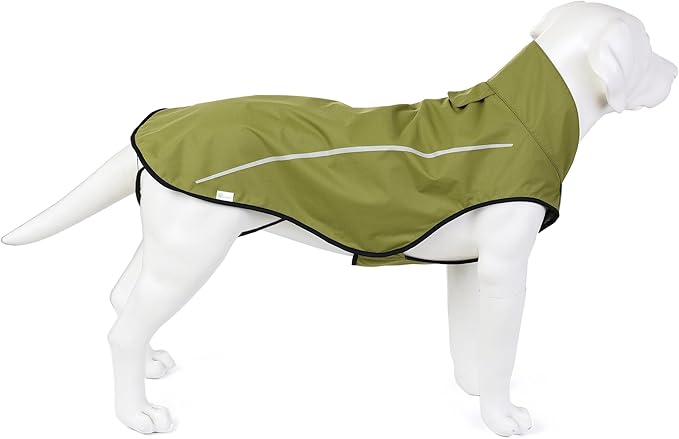 Mile High Life Dog Raincoat, Adjustable Waterproof Reflective Rain Jacket for Small Medium Large Dogs, Lightweight Breathable Pet Rain Coat with Leash Hole(Lime Yellow,XXS Chest 16-19")