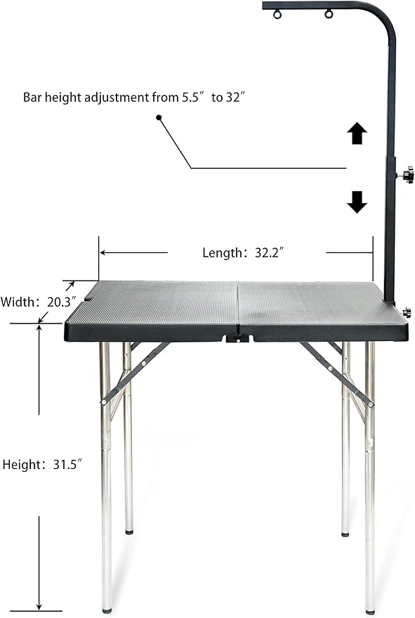 SHELANDY Professional pet Grooming Table with Double leashes and clamp for Large and Medium Dogs (Portable (32 * 20 inch))