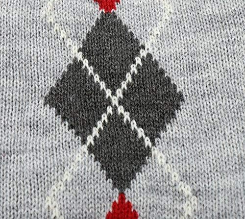 Alemon Grey Argyle Knit Pet Sweaters Clothes for Medium Dogs, Classic Gray Large (L) Size