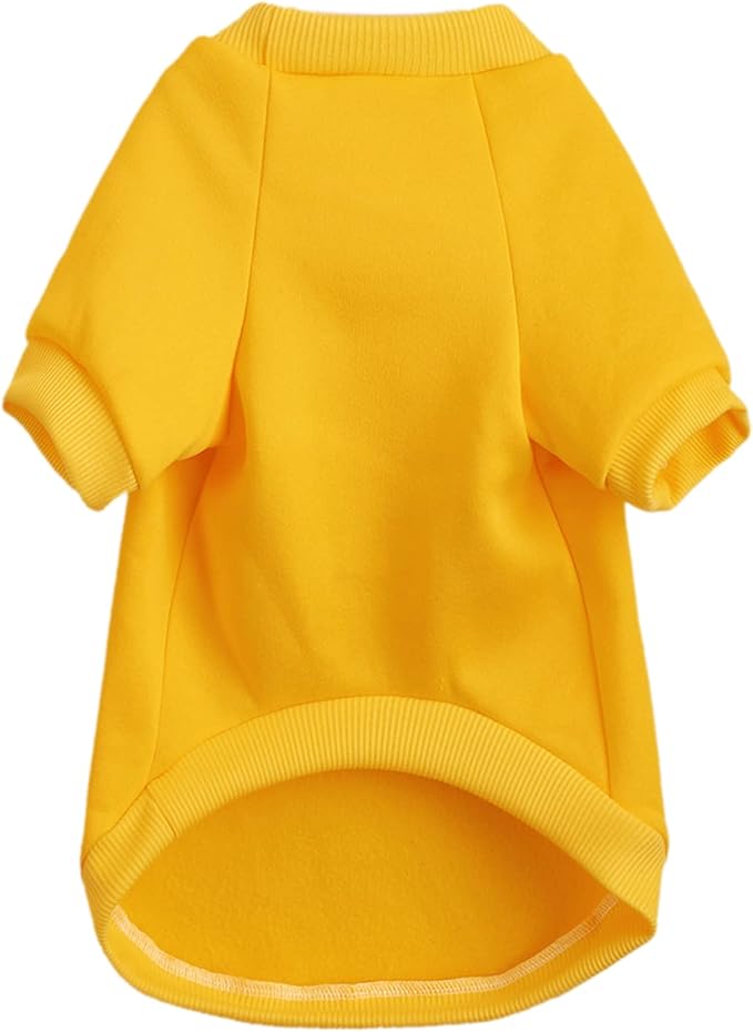 Puppy Sweater for Small Dogs Clothes Warm Winter Cat Clothe Pet Sweatshirt Knitwear Doggie Kitten Clothing, Yellow, XX-Small