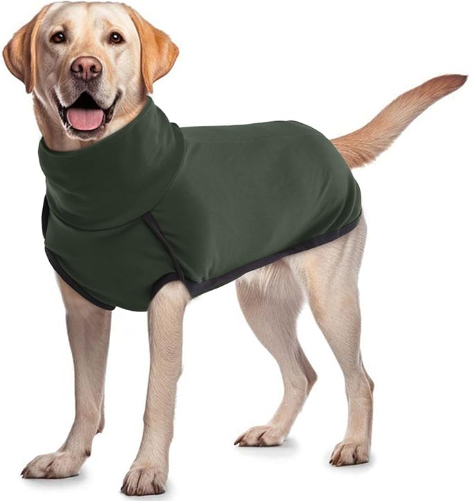 ROZKITCH Dog Winter Coat Soft Pullover Pajamas, Pet Windproof Warm Cold Weather Jacket Vest Cozy Jumpsuit Apparel Outfit Clothes for Walking Hiking Travel Sleep Green XL