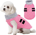 Kuoser Dog Jackets for Small Dogs, Warm Dog Coat with Leash Hole, Winter Jacket Pet Clothes for Cold Weather, Waterproof Doggie Winter Vest for Pug Dachshund, Pink S