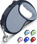 Retractable Dog Leash,[Strong Nylon Tape][One-Handed One Button Lock] for Small Medium Dogs and Cats,16ft Pet Walking Leash with 360°Tangle-Free Design,Anti-Slip Handle,Gift Package (Grey)