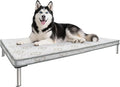 FXW TitanNest Chew-Proof Elevated Dog Bed, Raised Cot for Indoor/Outdoor/Camping Use, Durable & Waterproof Cooling Pet Bed with Exclusive Cover for Medium Dogs, 42.0" L x 27.0" W x 5.0" H, Black