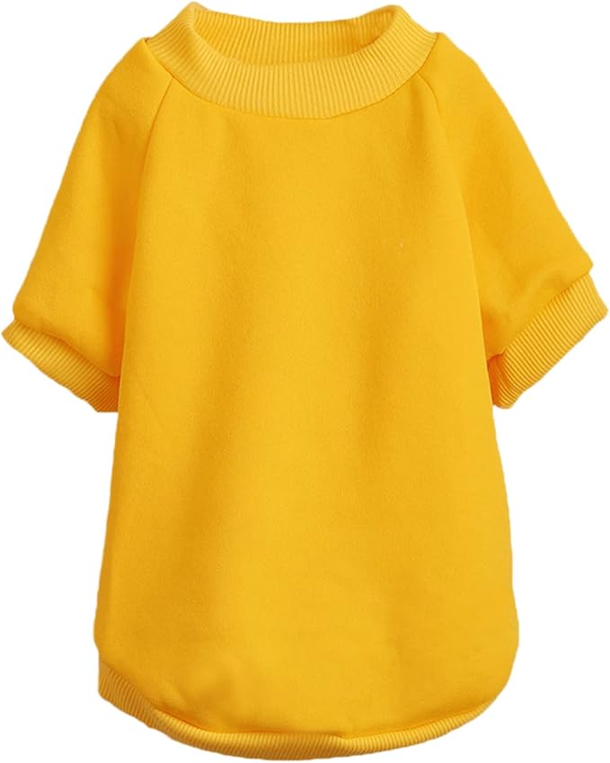 Puppy Sweater for Small Dogs Clothes Warm Winter Cat Clothe Pet Sweatshirt Knitwear Doggie Kitten Clothing, Yellow, XX-Small