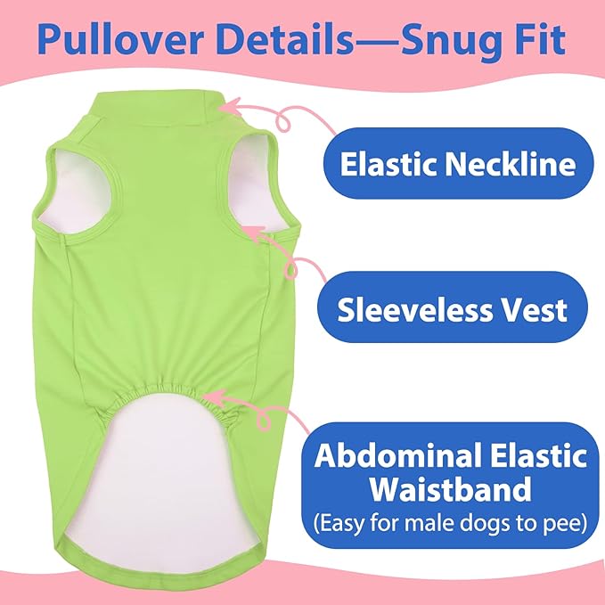 Dog Fleece Vest - Green, XL - Lightweight Sweater | Warm Stretchable Sweatshirt for Fall & Winter, Indoor Comfort Wear,Seasonal Underwear,Schnauzer