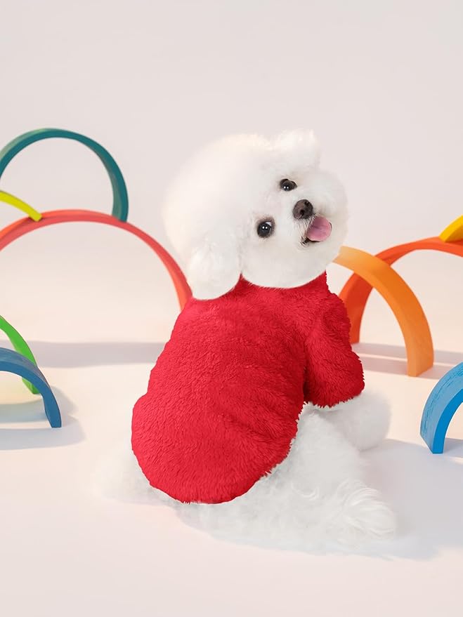 Haloumoning Dogs Fleece Winter Coats Jackets for Small and Medium Dogs Thick Full Zip Sherpa Turtleneck Puppy Jackets
