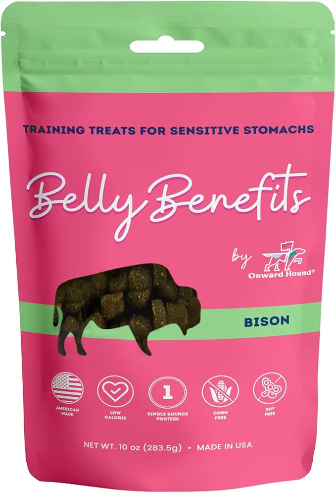 Onward Hound Training Treats for Dogs - Soft Bison - Low Calorie Dog Training Treats for Sensitive Stomachs with Single Source Premium Protein, Corn Free, & Soy Free Formula - 10 oz
