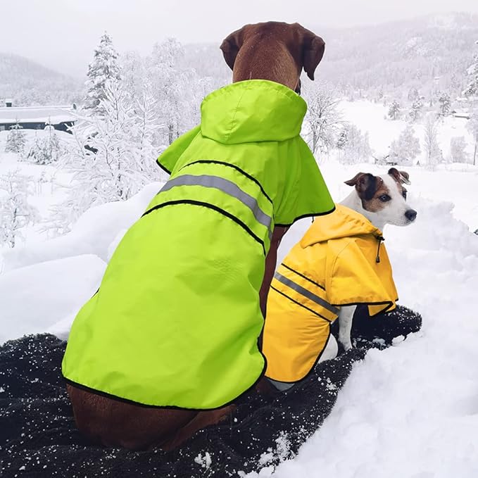 Candofly Dog Raincoat Hooded Poncho - Adjustable Waterproof Dog Rain Jacket Lightweight Reflective Dog Rain Coat Pet Slicker for Small Medium Large Dogs (X-Large, Green)