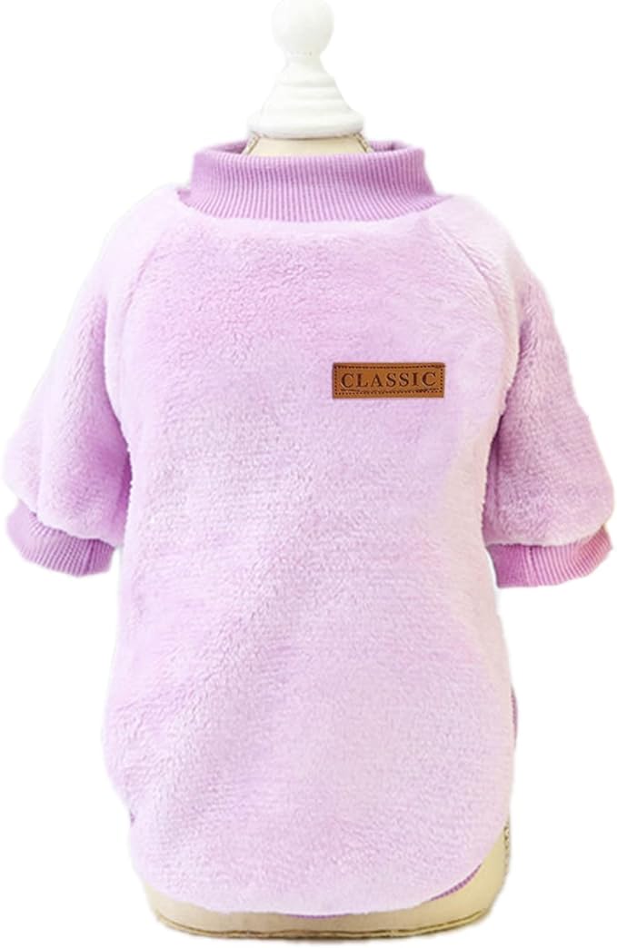 Jecikelon Pet Dog Clothes Dog Sweater Soft Thickening Warm Pup Dogs Shirt Winter Puppy Sweater for Dogs (Z01-Purple, X-Large)