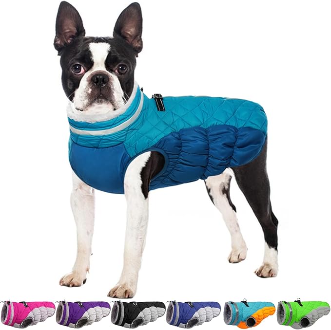 Dog Jackets for Medium Dogs,Medium Dog Coat,Warm Pet Winter Coat Zip Up Back,Waterproof Dogs Jacket with D-Ring,Pet Cold Weather Coats with Fleece Lined, Snowsuit Pug Boston Terrier,M