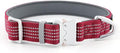 Plutus Pet Reflective Dog Collar with Aviation Aluminum Buckle, Neoprene Padded for Comfort, Lightweight, Heavy Duty Nylon Collar for Puppy Small Medium Large Dogs (Burgundy Red, XL)
