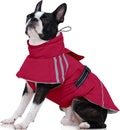 FUAMEY Dog Cold Weather Coats,Dog Winter Jackets for Medium Dogs Warm Dogs Coat with Reflective Strips Waterproof Pet Snowsuit Thick Paded Pets Vest for Boston Terrier French Bulldog Wine Red M