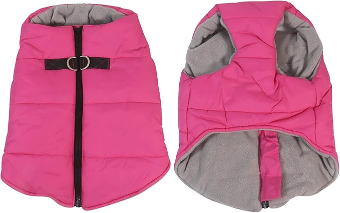 Dog Bulldog Clothes Dog Cotton Padded Coat Thick Winter Warm Vest Waistcoat Cold Weather Jacket Clothing for French Bulldog Coat-Pink-L
