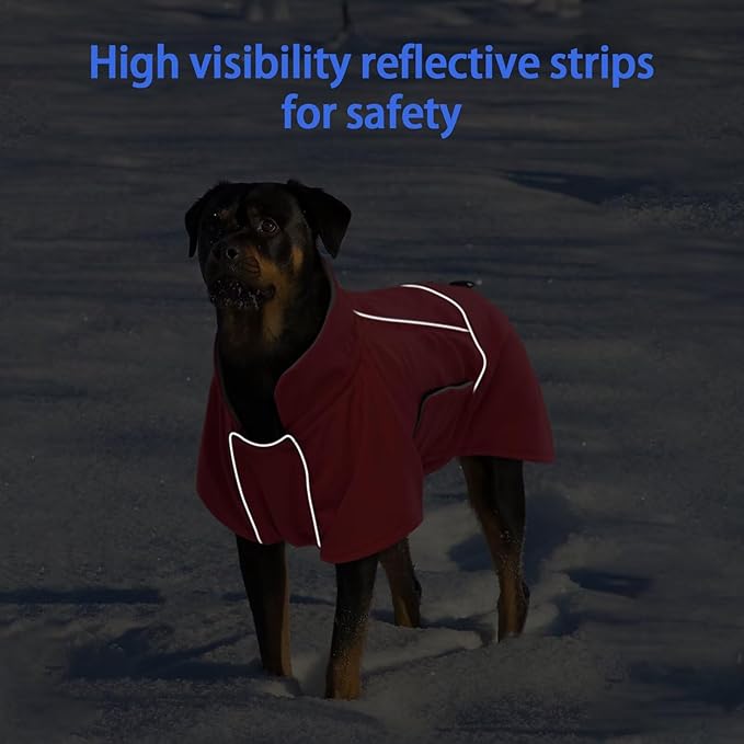 MIGOHI Waterproof Dog Jacket,XL Dog Coat,Reflective XL Fleece Jacket for Dogs,Extra Large Winter Coat Snowsuit,Large Snow Clothes for Dogs Male Female,Australian Shepherd,Beagle,XL,Red