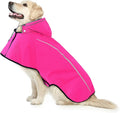 Mile High Life Dog Raincoat, Adjustable Waterproof Pet Rain Jacket, Reflective Hooded Poncho for Small Medium Large Dogs, Lightweight Breathable Pet Rain Coat (Hot Pink,S Chest 18"-22")