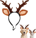 Christmas Halloween Pet Headband for Dog Cat Pet Elastic Band Adjustable,Costume Accessory for Cats and Kittens Comfortable Non-deformable for Holiday Season and Photography - Size S
