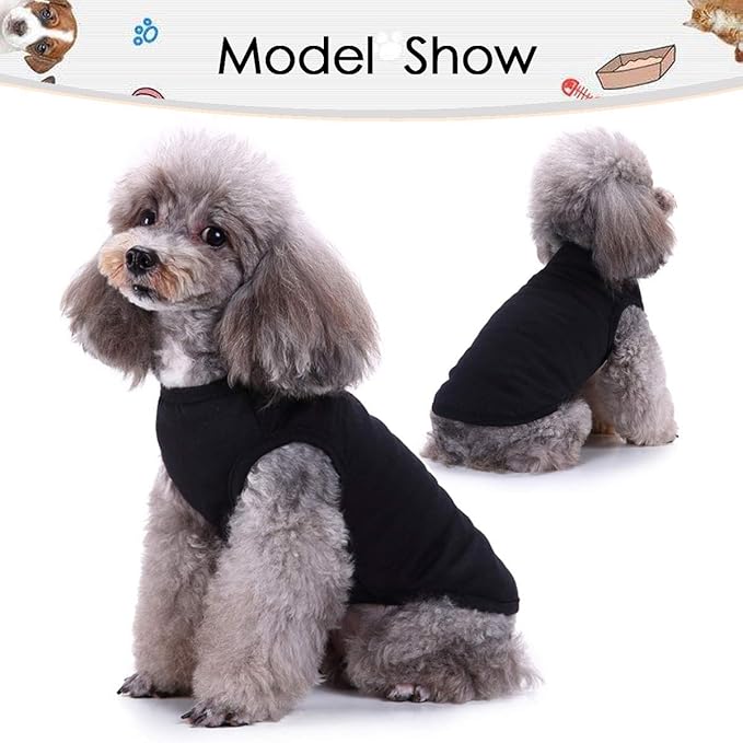 Dog Shirts Pet Clothes Blank Clothing, 3pcs Puppy Vest T-Shirts Cat Apparel Vests Cotton Doggy Shirt Soft and Breathable Outfits for Small Extra Small Medium Large Dogs