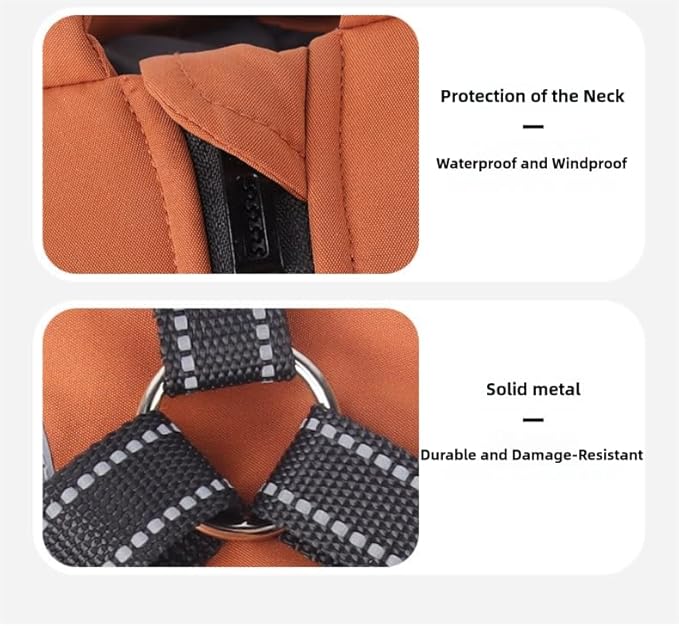 Warm Dog Coat Reflective Jacket, Waterproof Winter Coat for Dogs Turtleneck Dog Clothes for Cold Weather (Yellow, S(Chest:14.1-15.7",Neck:(12.9"))