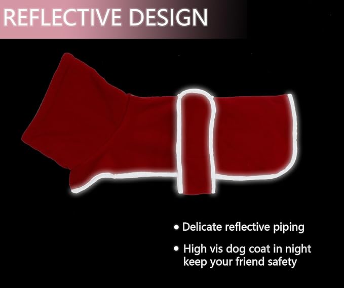 Geyecete Dachshund Sweaters - Dachshund Coat Perfect Dog Winter Jacket with Padded Fleece Lining and High Collar, Snowsuit with Adjustable Bands - Red, XL