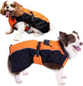 Dog Coat Dogs Winter Coat- Fleece Lined,Water-Resistant,Convertible Collar,Back Reflective Strip&Easy to Wear for Outdoor Walking Dog-Jacket(Orange, XXX-Large)