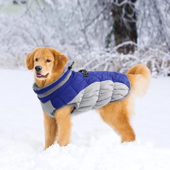 Lelepet Dog Coat Warm Dog Winter Coat Waterproof Dogs Jacket with Harness Built in Reflective Pet Fleece Vest Zip-Up Cold Weather Coats for Extra Large Dogs Turtleneck & Windproof Coats Great Dane 3XL
