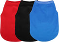 Paiaite 3 Pieces Plain Dog Shirt Sleeveless Puppy Cotton Dog Shirts Breathable Pet Apparel Tank Top Colorful Puppy Sweatshirt Clothes for Small Medium Dogs Red Black and Blue XXL