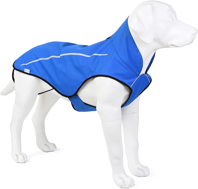 Mile High Life Dog Raincoat, Adjustable Waterproof Reflective Rain Jacket for Small Medium Large Dogs, Lightweight Breathable Pet Rain Coat with Leash Hole(Blue,S Chest 22-25")