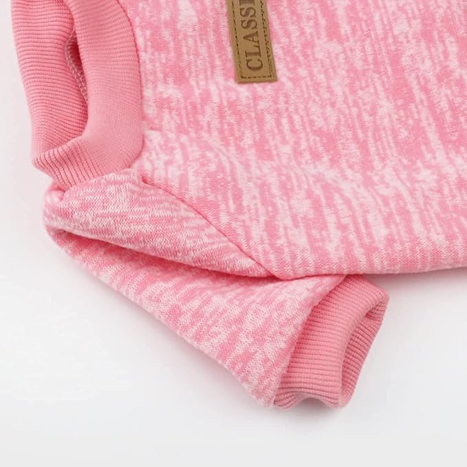 Idepet Pet Dog Classic Sweater, Soft Fleece Coat for Small,Medium Dog,Warm Pet Dog Cat Clothes,Soft Puppy Customes 2 Color (XXL, Pink)