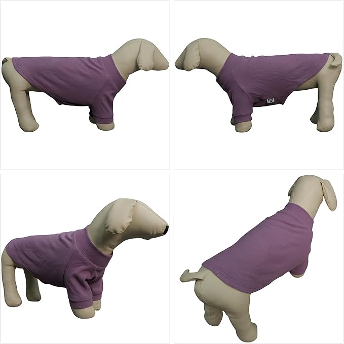 Lovelonglong Ribbed Dog T-Shirt Cotton Knitted Dog Sweaters for All Season Pet T-Shirts for Large Medium Small Dogs Taro Purple XL