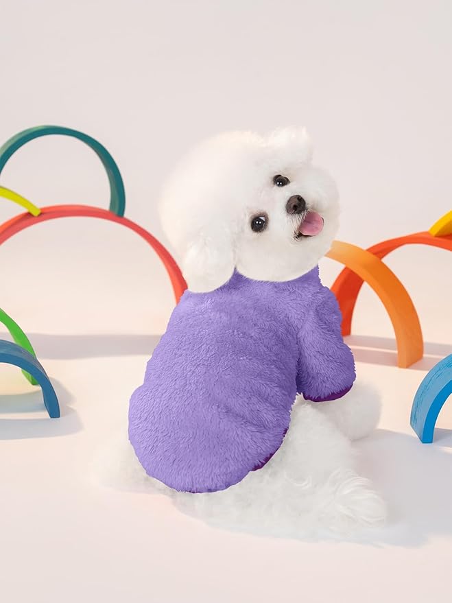 Haloumoning Dogs Fleece Winter Coats Jackets for Small and Medium Dogs Thick Full Zip Sherpa Turtleneck Puppy Jackets