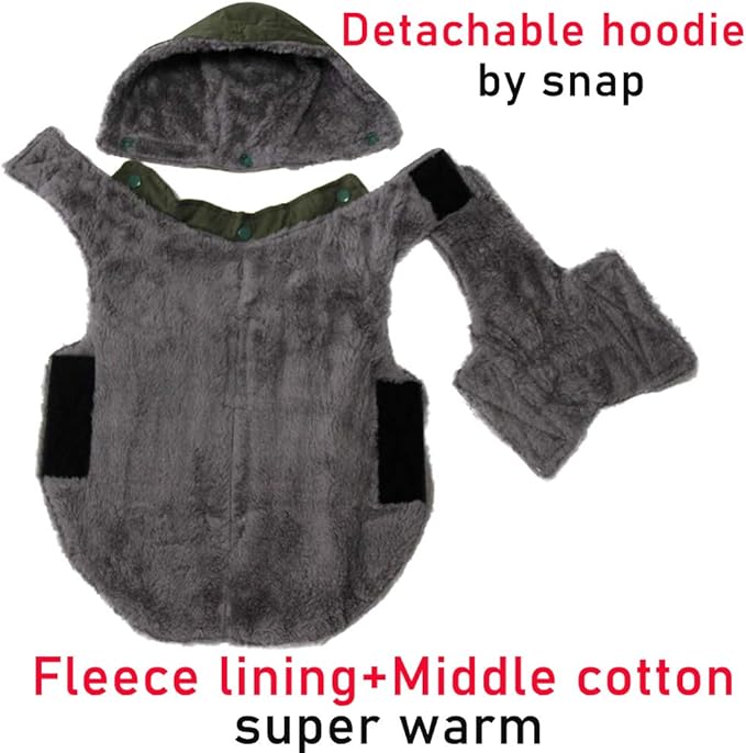Fleece Dog Hoodie for Small Dogs Super Warm Puppy Jacket for Cold Winter Dog Coats,Green XS