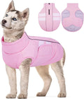 Kuoser Dog Jacket, Winter Dog Coats for Medium Dogs, Reflective Doggie Cold Weather Coats Pet Clothes, Puppy Snow Jacket for Frech Bulldog, Boston Terrier, Pink M