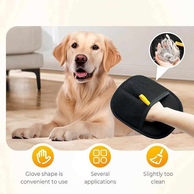 Yomi Pet Hair Remover Glove, Cat Grooming Gloves, Reusable Static Removal Glove for Pet Hair, Versatile Dog Grooming Gloves for Couch, Furniture, Carpet, Car Seat (1PCS)