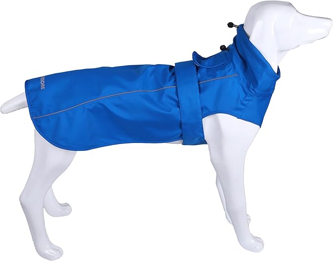 Adjustable Waterproof Dog Raincoat for Dogs,Lightweight Pet Rain Jacket Puppy Clothes with Reflective Strip for Small Medium Large Dogs (Blue, XXX-Large)