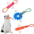 3PCS Dog Rope Toys Tug of War Toy for Medium Large Dogs, Dog Squeaky Outdoor Toys for Water or Pool