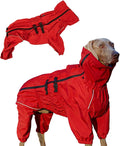 Small Medium Large Dog Raincoat, Waterproof Dogs Rain Jacket, Puppy Side Zipper Reflective Strip Leash Holes Elastic Raincoats