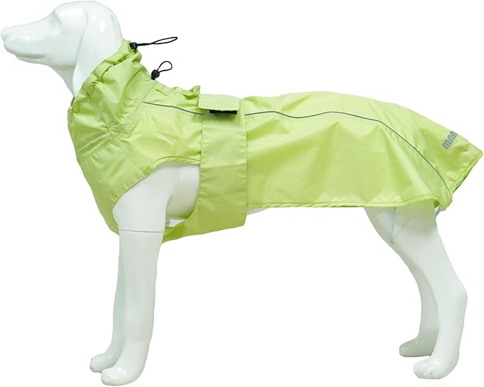 Waterproof Dog Raincoat with Reflective Strip, Adjustable Breathable Rain Coat Jacket with Leash Hole for Dogs (Light Green, X-Small)