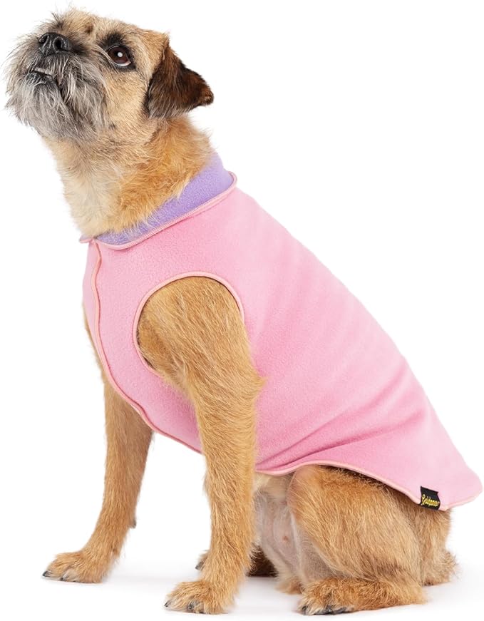Goldpaw Duluth Double Fleece Dog Sweater Vest for Medium Dogs - Soft, Stretchy Dog Fleece - Warm Pet Jacket for Fall and Winter - Premium Pet Outerwear - Machine Washable - Rose/Lavender - Size 20